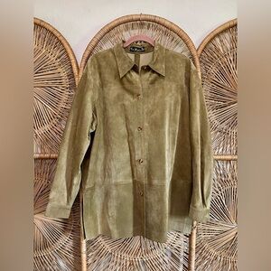 Suede Button-Up Jacket